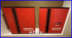2x Vintage Niehoff 35x30x11 Tune Up Auto Shop Metal Wall Mounted Cabinets