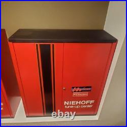 2x Vintage Niehoff 35x30x11 Tune Up Auto Shop Metal Wall Mounted Cabinets