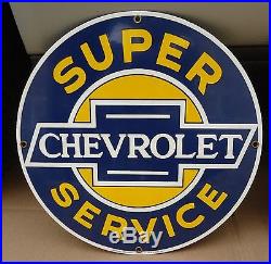 3 vtg Chevy car dealer service advertising porcelain enamel sign, old auto sign