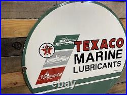 30 Vintage Texaco Porcelain Sign Marine Boat Fuel Oil Sales Service Car Truck