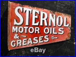 331956 Old Garage Sign Advert Enamel Vintage Motor Car Oil Sternol Grease Can