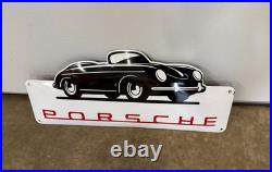 356 porsche speedster enamel sign vintage metal