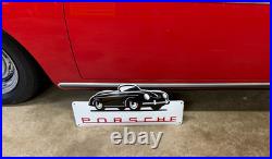 356 porsche speedster enamel sign vintage metal