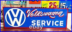 36 Hand Painted Vintage Volkswagen SERVICE SIGN VW Bug CAR Gas Oil Dealership