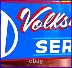 36 Hand Painted Vintage Volkswagen SERVICE SIGN VW Bug CAR Gas Oil Dealership