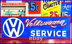 36 Hand Painted Vintage Volkswagen SERVICE SIGN VW Bug CAR Gas Oil Dealership