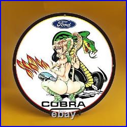 8''vintage Ford Car Cobra-porcelain Gas Service Station Auto Pump Plate Sign