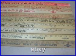 9 Vintage Chevrolet Dealer Yardsticks 1960 thru 1968 Various dealerships