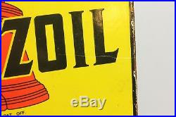 American enamel porcelain sign Pennzoil Oil vintage advertisement cars yellow