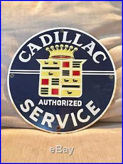 Antique Cadillac Service Dealer Porcelain Sign Car Gas Oil Vintage Amazing