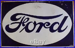 Antique FORD Vintage Enamel Porcelain Advertising Sign ORIGINAL