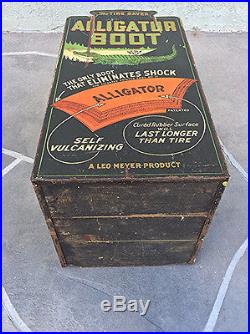 Antique Leo Meyer Alligator boot automobile tire display shop cabinet Vintage