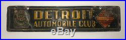 Antique Vtg 1920s DETROIT AUTOMOBILE CLUB AAA License Plate Topper Sign 12 Rare