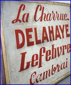 Antique vintage advertising sign Delahaye Automobile