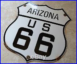 Arizona Route US 66 Highway motor car oil gas vintage porcelain sign