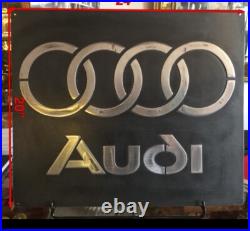 Audi Vintage Cast Aluminum Sign 20x24 Handmade Garage Wall Art Automotive Decor