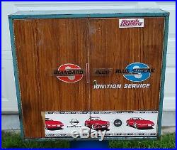 Blue Streak Ignition Service Vintage Auto Parts 3 Shelf Station Wall Cabinet