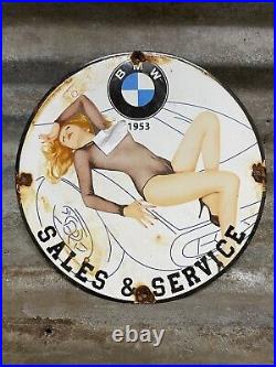 Bmw Vintage Porcelain Sign? 1953 German Luxury Automobile Sales Garage Dealer