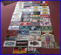 Booster License Plate Lot of 50 Metal Advertising Car Dealer USA Vintage Current