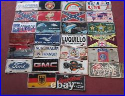 Booster License Plate Lot of 50 Metal Advertising Car Dealer USA Vintage Current