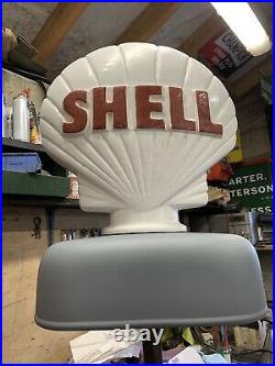 Bowser Petrol Pump Top Shade Vintage Oil Enamel Sign Globe Motor Spirit Shell