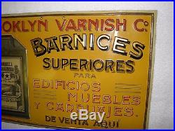 Brooklyn Varnish Co. Coach Car Varnish Vintage Embossed, Real Deal! Nice