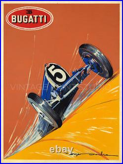 Bugatti 1924 Vintage Racing Automobile Art Deco Giclee Canvas Print 30x40