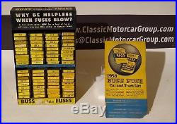 Buss Glass Tube Fuses Vintage Auto Parts Service Station Display Cabinet