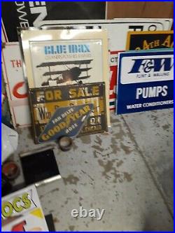 C. 1960s 70s Original Vintage Auto-Lite Spark Plug Battery Sign Metal Ford Dealer