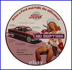 CAR OIL Ford PORCELAIN VINTAGE STYLE GAS PUMP SIGN