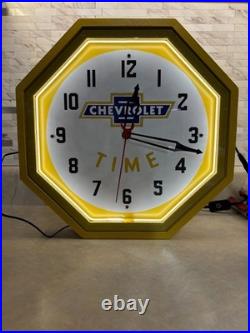 CHEVROLET TIME Octagon shaped Advertising Clock Custom Vintage Style