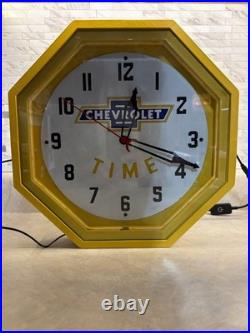 CHEVROLET TIME Octagon shaped Advertising Clock Custom Vintage Style CHEVROLET TIME Octagon shaped Advertising Clock Custom Vintage Style