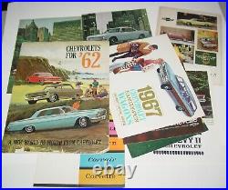 CHEVROLET Vintage Car Brochure Catalog 1960s 9pc Lot Corvair Nova Chevelle