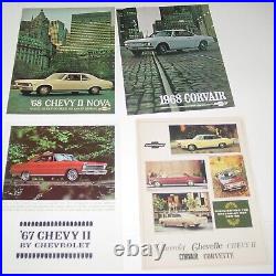 CHEVROLET Vintage Car Brochure Catalog 1960s 9pc Lot Corvair Nova Chevelle