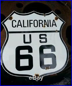 California Route US 66 Highway motor car oil gas vintage porcelain lube sign