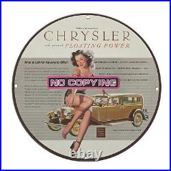 Car Oil Chrysler Floating Power Porcelain Vintage Style Gas Pump Sign
