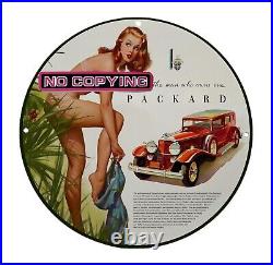 Car Oil Packard Porcelain Vintage Style Gas Pump Sign