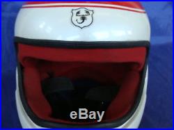 Casco Helmet Abarth fiberglass made in Italy Fiat 131 racing race old vintage