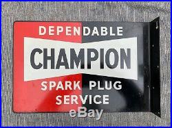 Champion Spark Plug Vintage enamel sign, Automobilia, double sided flange sign