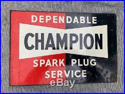 Champion Spark Plug Vintage enamel sign, Automobilia, double sided flange sign