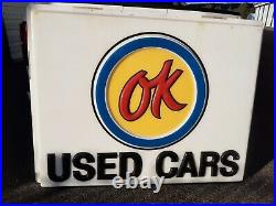 Chevrolet OK Used Cars Vintage Auto Sales Sign