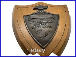 Chevrolet Sales Award Shield GM 1935 Genuine vintage Collectible