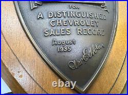 Chevrolet Sales Award Shield GM 1935 Genuine vintage Collectible