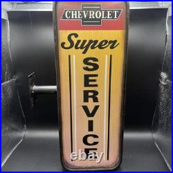 Chevrolet Service Metal Double Sided Wall Mount Sign Vintage Shop Man Cave Auto