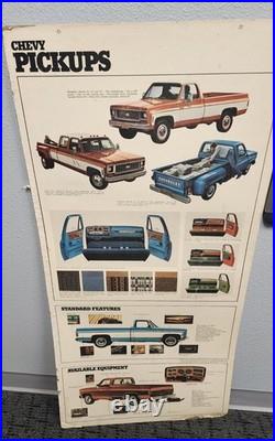 Chevrolet Square Body Vintage Dealer Cardboard Sign Promo Rare