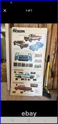 Chevrolet Square Body Vintage Dealer Cardboard Sign Promo Rare