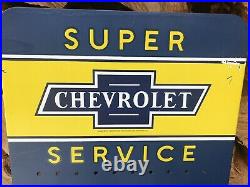 Chevrolet Super Service Sign Parts Dept used Metal Chevy old vintage