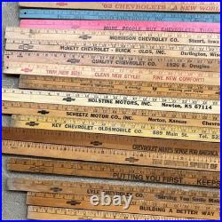 Chevrolet Vintage Dealer Advertising Wooden Rulers/Yardsticks Lot'61'62'67