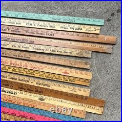 Chevrolet Vintage Dealer Advertising Wooden Rulers/Yardsticks Lot'61'62'67