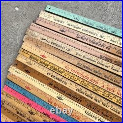 Chevrolet Vintage Dealer Advertising Wooden Rulers/Yardsticks Lot'61'62'67